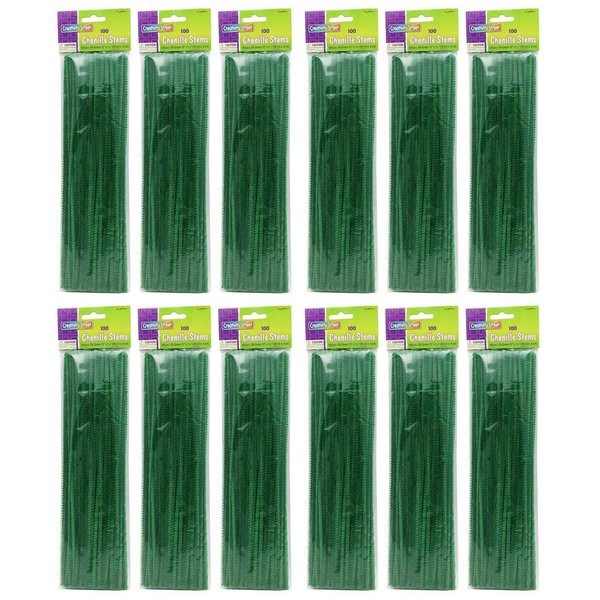 Creativity Street Regular Stems, 12in, Green, PK1200 PAC7112-08